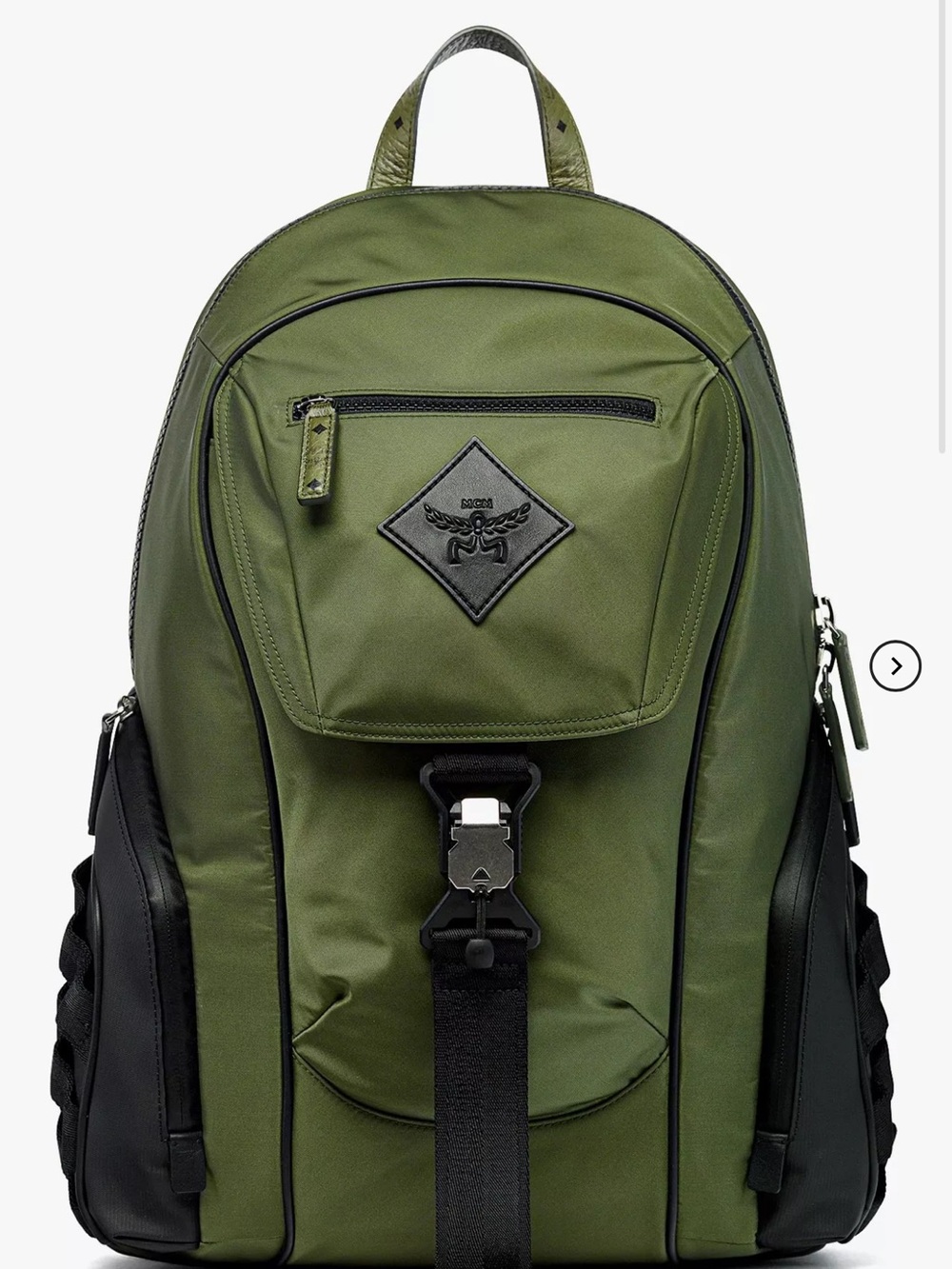 MCM Medium Aren Backpack In ECONYL® And Monogram Print Leather